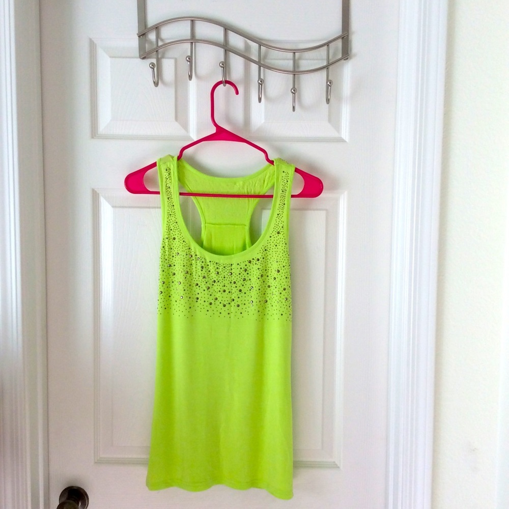 Long lime / neon top Size L